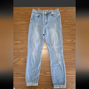Women's Blue Jeans Original Raw Brand  Size 5 Cotton Blend  Stretchy